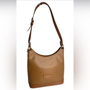 Dooney & Bourke Vintage Tan Cabrio Leather Hobo Bag